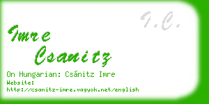 imre csanitz business card